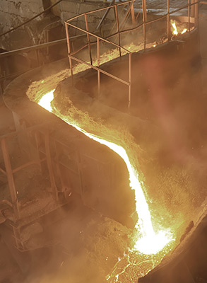 River of molten iron